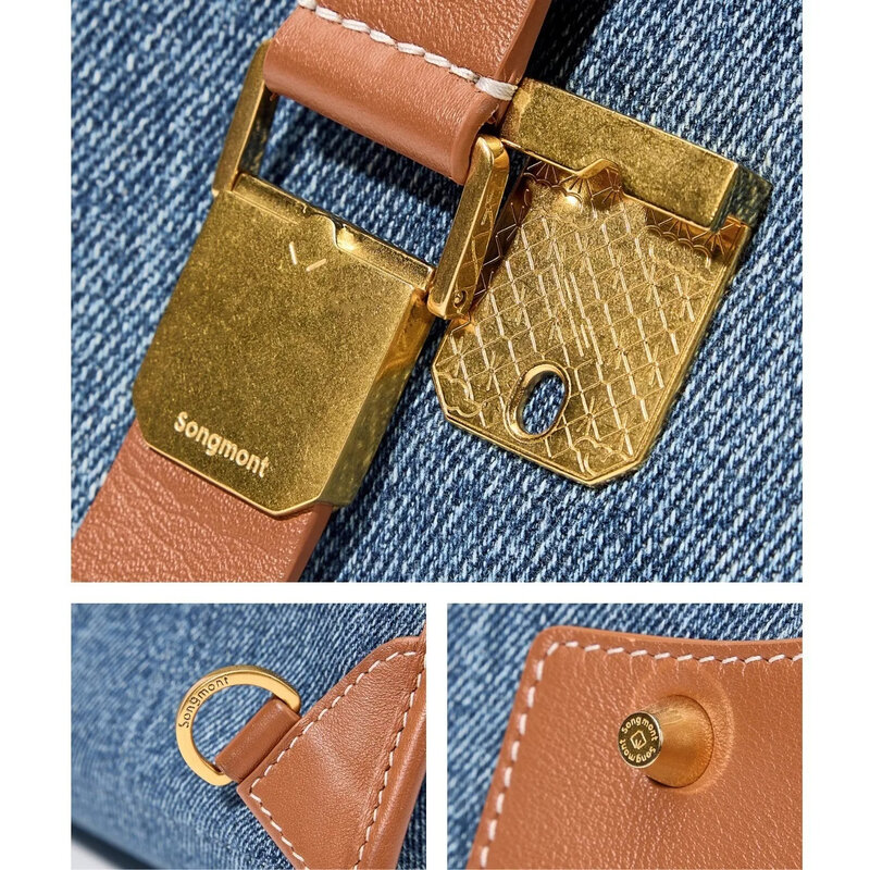 Tas tangan Songmont asli ransel desain merek mewah Straddle miring bahu tunggal tas Fashion tas Tote kapasitas besar