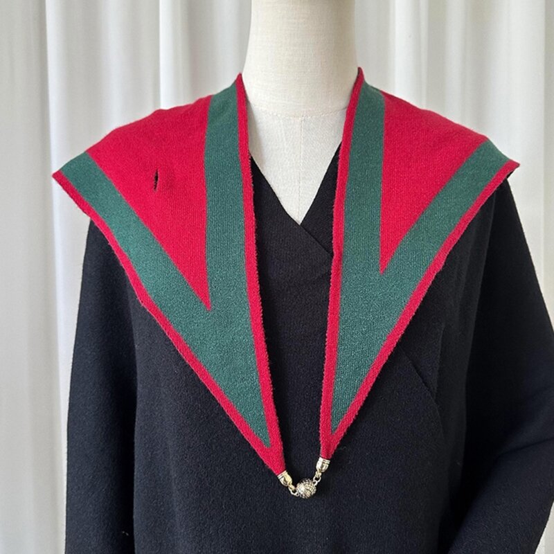 Bufanda triangular invierno, chal con cierre magnético para mujer, bufanda triangular para exteriores DXAA