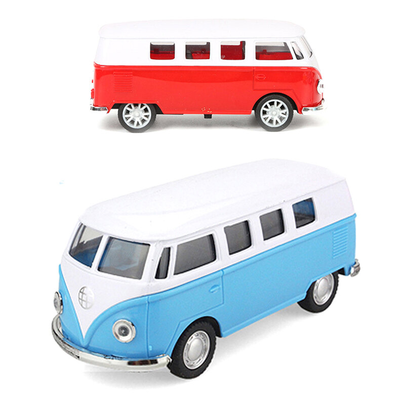 Bus Diecasts en alliage pour enfants, modèles de voiture arrière à nervures, véhicules en métal, bus classiques, jouets à collectionner, cadeaux, 1:32