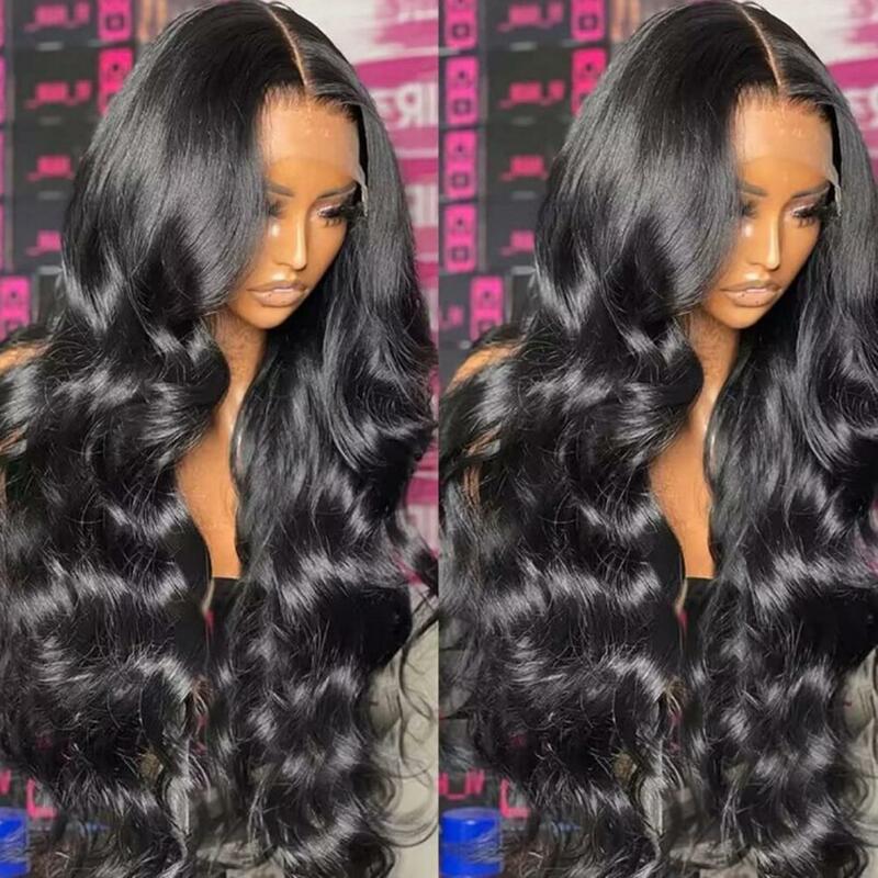 Women Long Curly Wig Middle Part HD Body Wave Lace Front Wig Pre Plucked Brazilian Lace Frontal Wig Human Hair Wigs For Women