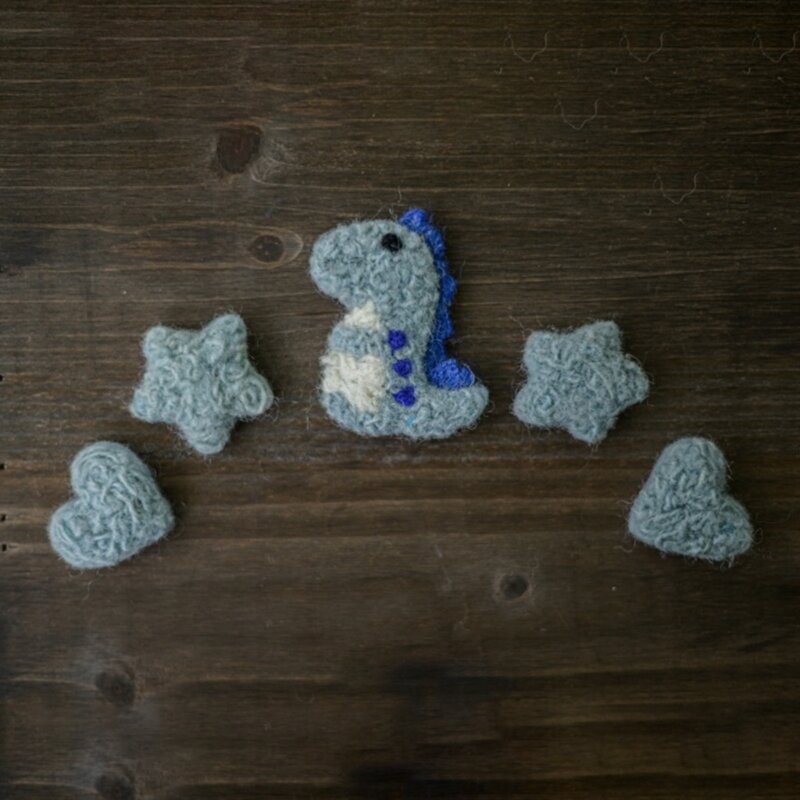 5Pcs/Set DIY Handmade Baby Wool Felt Dinosaur  Love Heart Home Party Decorations Newborn Infant Photography Props