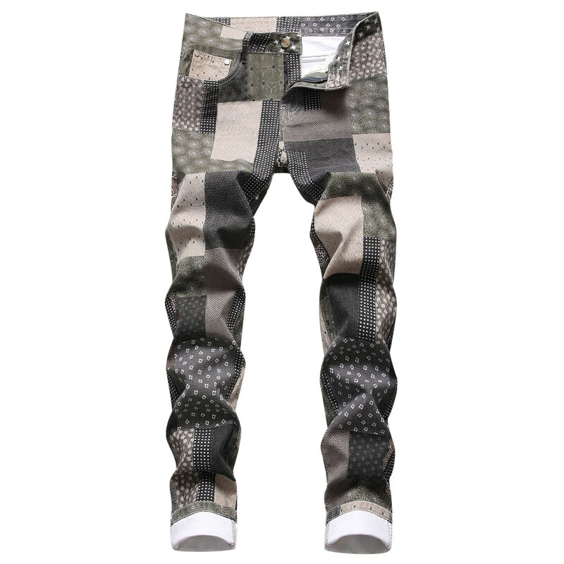 Мужские Роскошные дизайнерские джинсы, мужская мода Y2K, джинсовые брюки в стиле хип-хоп для мужчин, прямые облегающие брюки из искусственной кожи, уличная одежда