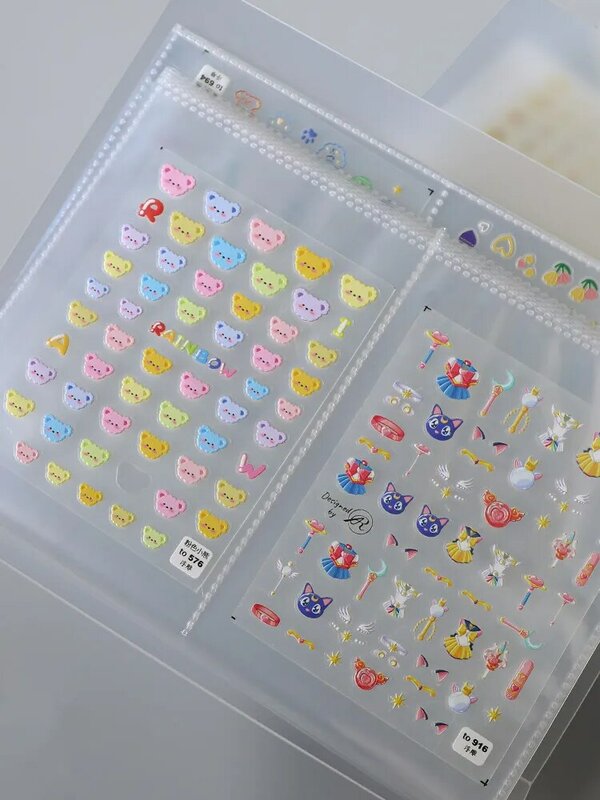 40/80 Slots Nail Stickers Storage Book Empty Collection Book Collecting Decal Organizer Holder Display Notebook Manicure Tools