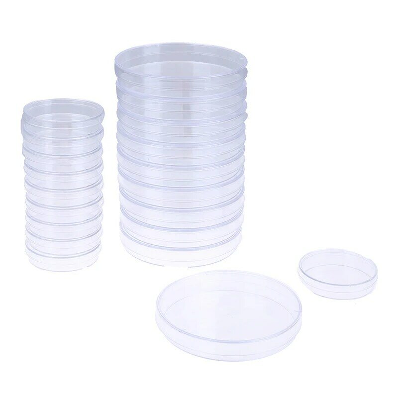 10Pcs 60/100mm Polystyrene Sterile Petri Bacteria Dish Laboratory Medical Supply