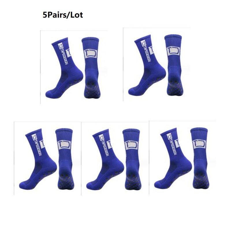5 Pairs New in Anti Slip Football Socks For Men's Women Outdoor Sports Grip Football Socks sweat absorption and odor prevention