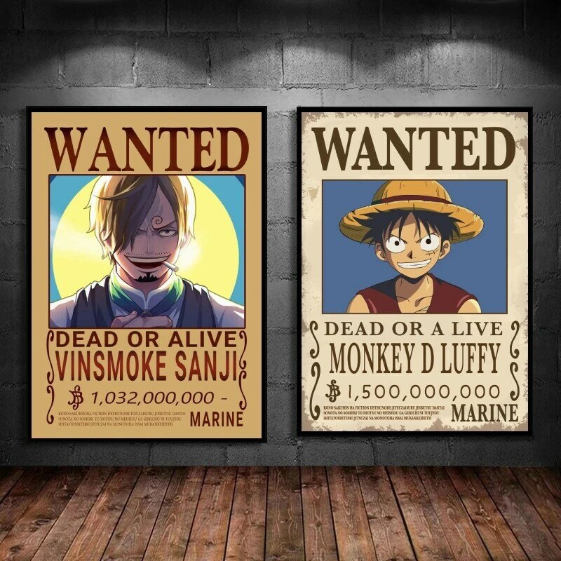 Canvas Prints One Piece Sanji WANTED Poster Home Decoration Paintings Gift Art Classic Picture Hanging Gifts Comics Pictures