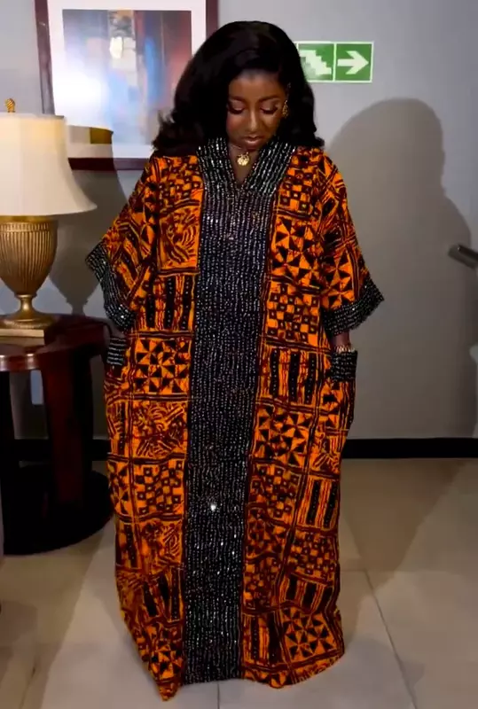 2023 abayas ชุดคลุมสำหรับผู้หญิงมุสลิมแอฟริกันหรูหราดูไบ, gaun modis แอฟริกันชุดเดรสปาร์ตี้งานแต่งงานชุด Boubou แอฟริกัน