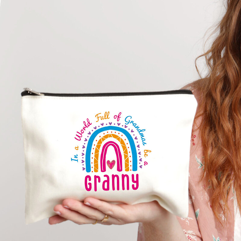 Granny Cosmetic Bag para Maquiagem, Travel Jewelry Storage, Shopping Coin Purse, Carteira, Lipstick Storage Pouch, Melhor Presente para a Vovó