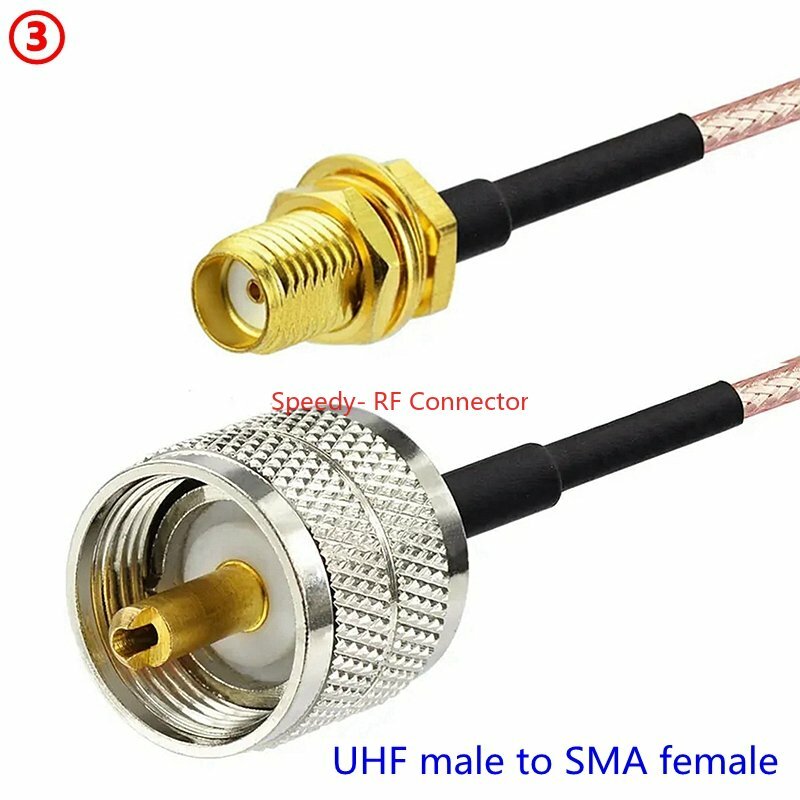 Cable RG316 PL259 SO239 UHF macho hembra a SMA RPSMA macho hembra conector RP-SMA a PL-259 SO-239 UHF baja pérdida entrega rápida