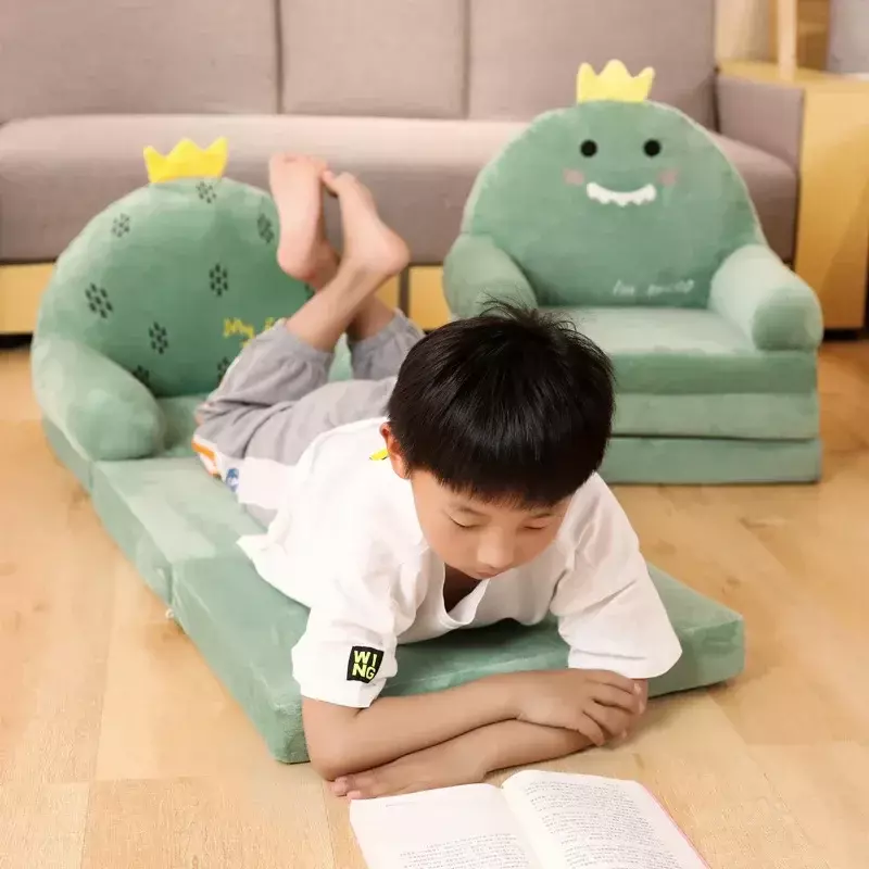 Sofa dla dzieci rozkładana Sofa w kształcie zwierząt niemowlę podwójne zastosowanie fotel dziecięcy składany kreskówka mały siedzisko sofy dla dzieci