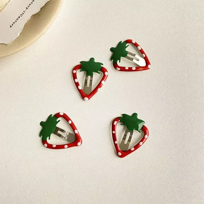 Hot Sweetly Strawberry Fruit BB Hair Claw Side Clips for Women Girls Kids Child Hairpin Gift Hair Accessories Headwear Ornament