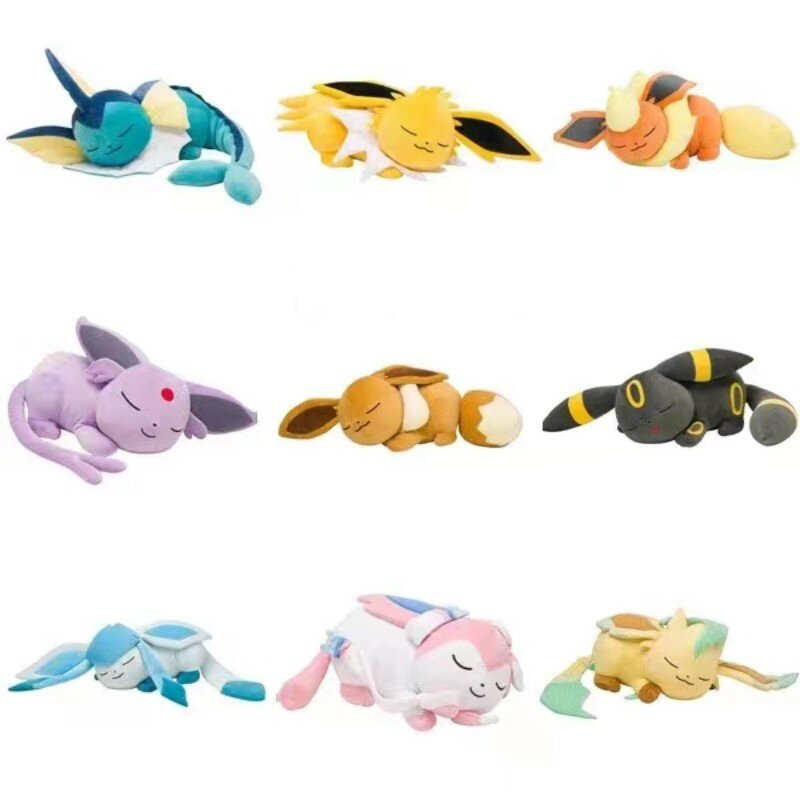 Muñeco de peluche de Pokémon Eeveelution, juguete de peluche para dormir grande, Sylveon, Espeon, Umbreon y Leafeon, original