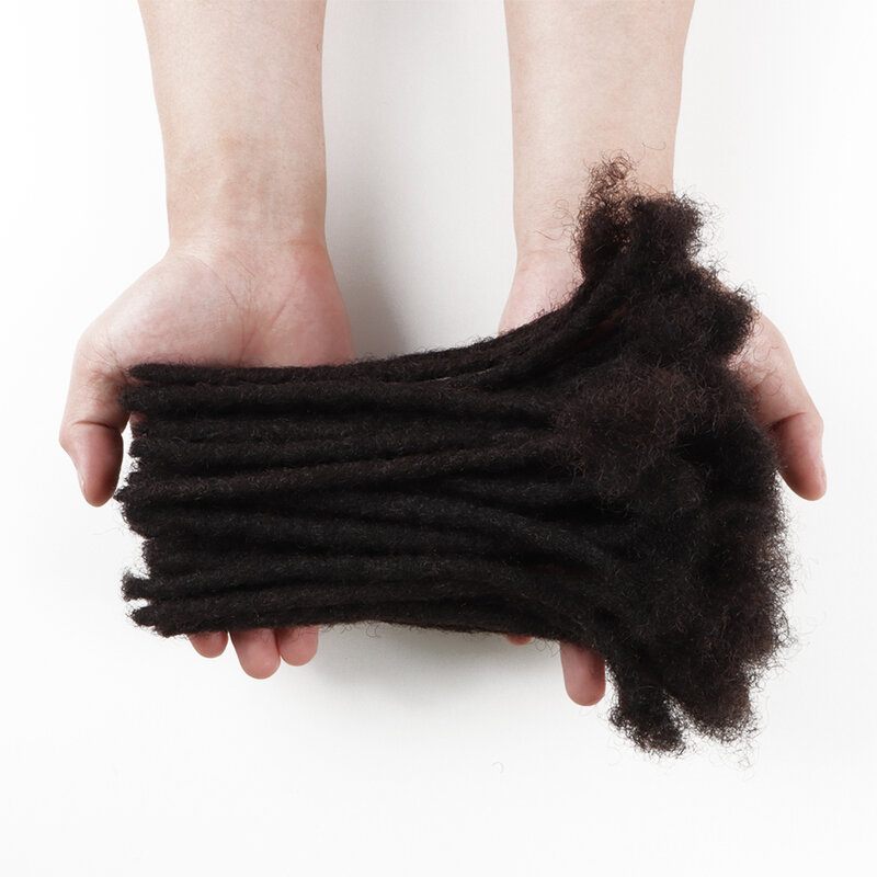 Orientfashion-extensiones de cabello humano Afro, mechones de rastas Afro rizadas de 0,8 cm de ancho medio, 50 piezas, hechas a mano, se pueden teñir y decolorar