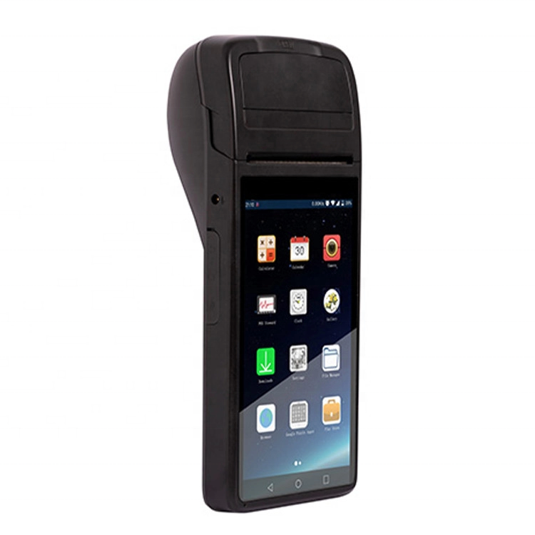 Escáner de código de barras Industrial PDA, colector de datos Android, dispositivo de mano inalámbrico, largo y resistente, impresora térmica integrada