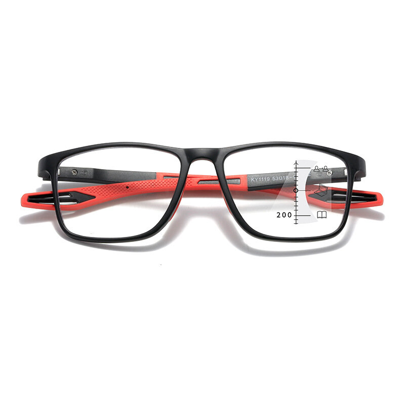 Zilead Kacamata Membaca Multifokal Progresif Olahraga TR90 Baru Pria Wanita HD Anti-cahaya Biru Kacamata Presbiopi Dekat dan Jauh + 1 + 4