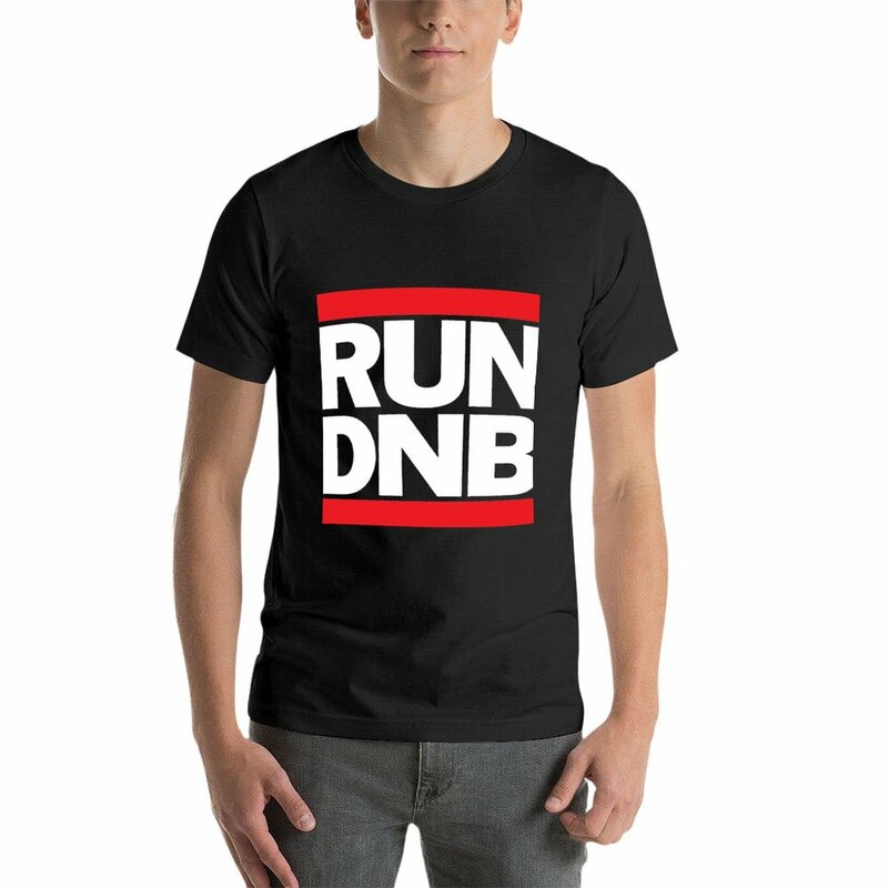 RUN DNB 남성 그래픽 티셔츠, 귀여운 상의, 스포츠 팬 일반 오버사이즈
