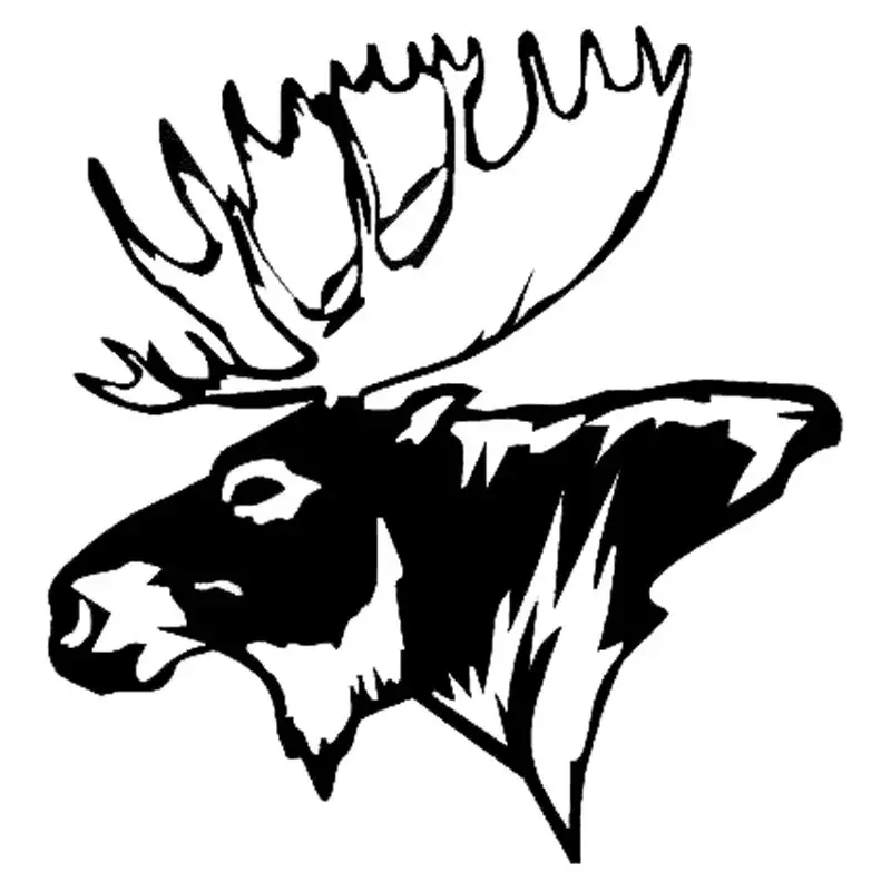 Moose Head Bow Car Stickers Hunting Car Styling Motorcycle Decal Accessories Black/Silver 14.5*15.2CM