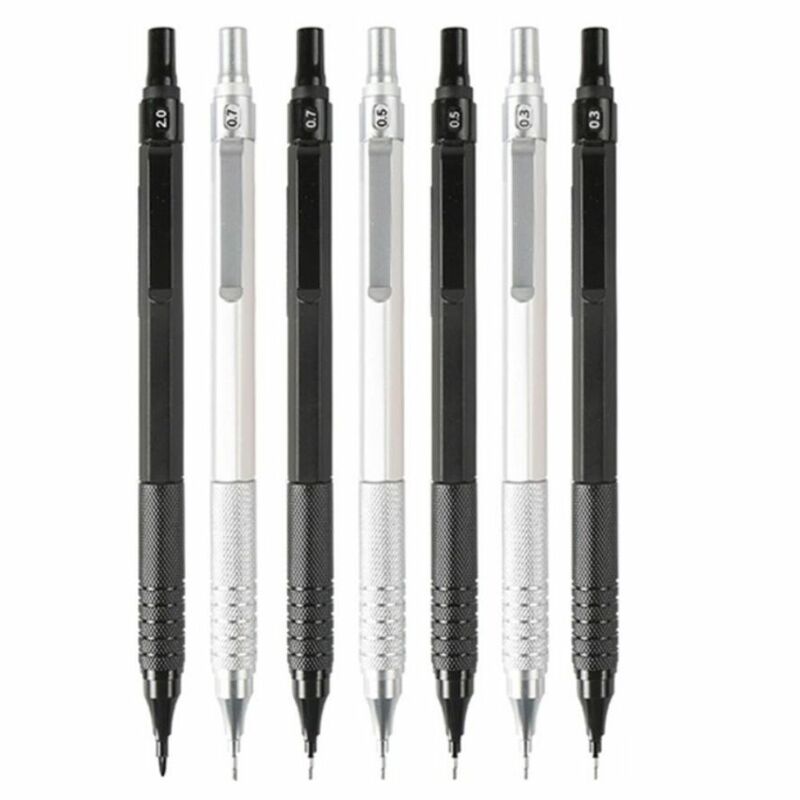 قلم رصاص ميكانيكي تلقائي معدني ، رسم ، أداة كتابة ، رسم ، تصميم كاريكاتير ، مكتب ، لوازم مدرسية ، 0.3 مللي متر ، 0.5 مللي متر ، 0.7 مللي متر ، 0.9 مللي متر ، 2.0 مللي متر