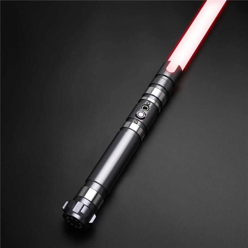 RGB metalowy miecz świetlny pojedynek gładki laserowy miecz Sabre De Luz 16 kolor zmienia 5 dźwięków FOC Rave migająca zabawka broni