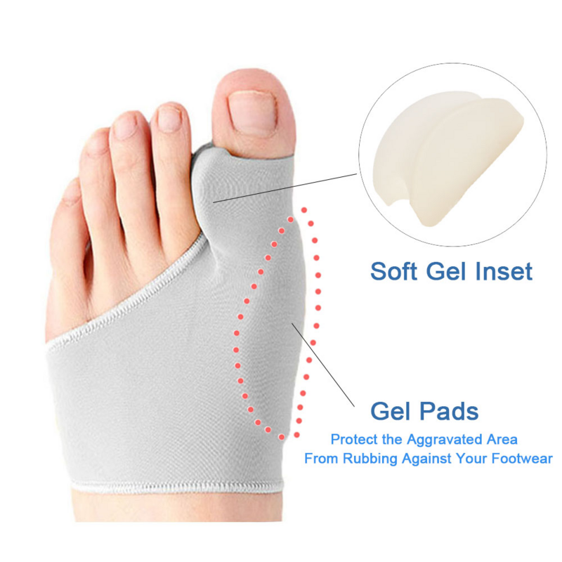 2Pcs Toe Separator Hallux Valgus Bunion Corrector Orthotics Pés Bone Thumb Ajustador Correção Pedicure Sock Straightener Ferramentas