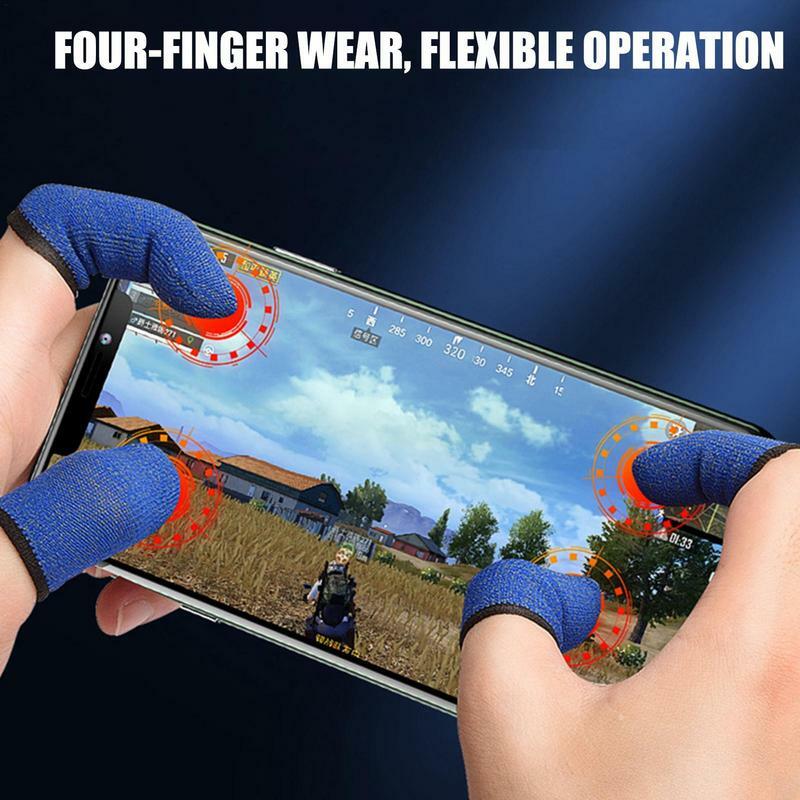 Manchons de doigts pour jeux vidéo, en Fiber de carbone, antidérapants, pour téléphone portable