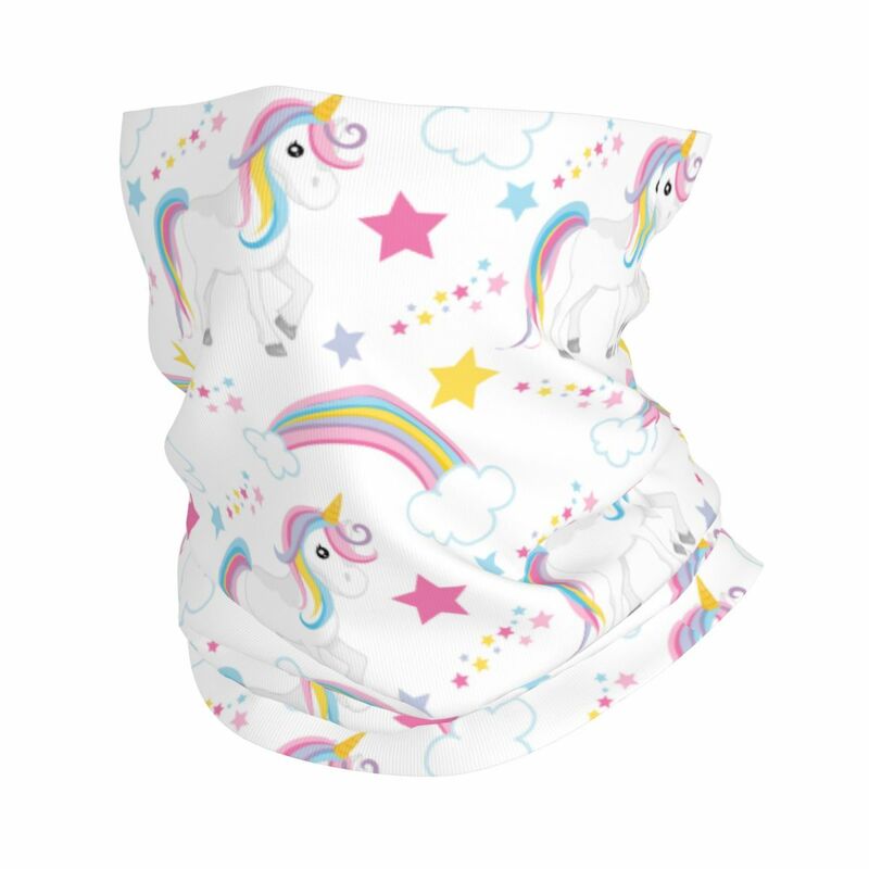 Magical Rainbow Unicorn Bandana Neck Gaiter Printed Cartoon Balaclavas Wrap Scarf Nakrycia głowy Jeździectwo Unisex Dorosły Oddychający