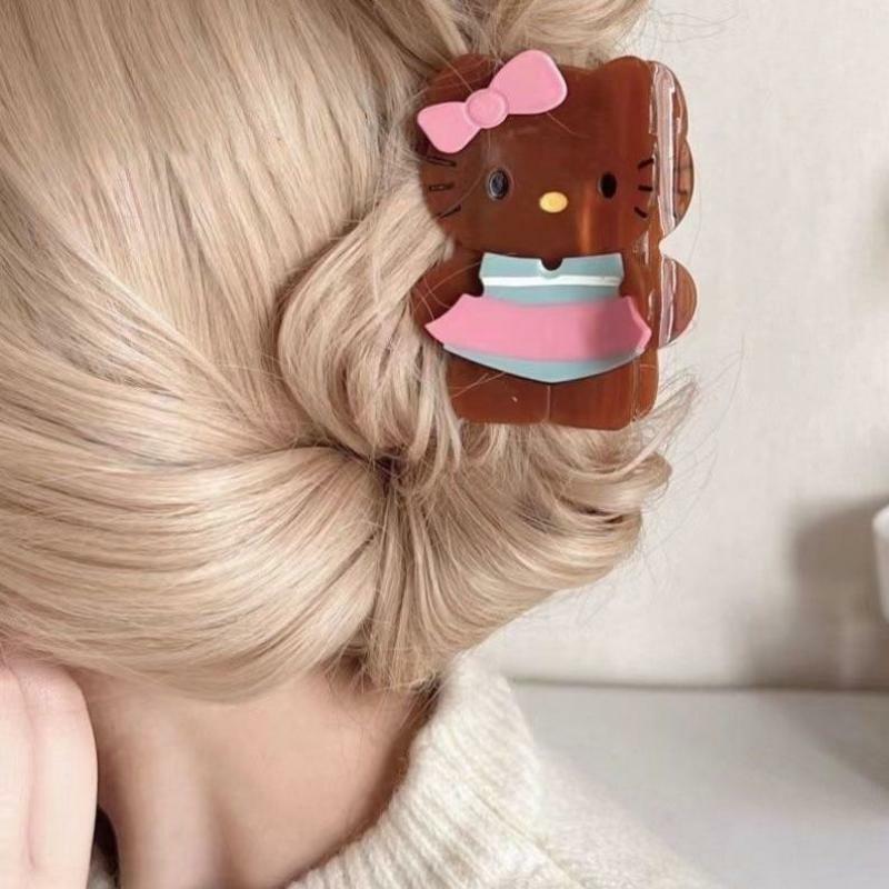 Kawaii Sanrio Hello Kitty Hairpin Anime Figure Y2K Girl Hair Accessories Japanese Cartoon Retro Fashion Grip Girlfriend Gift