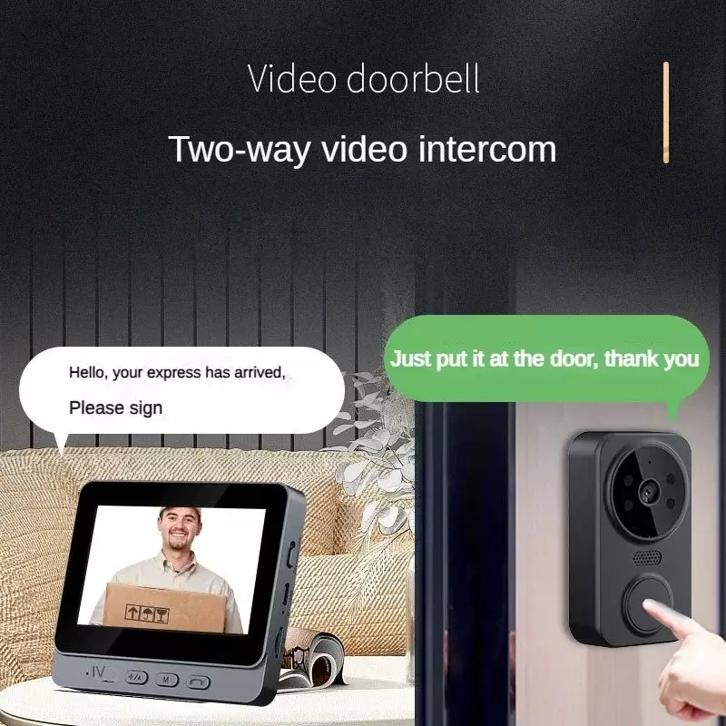 System bezpieczeństwa inteligentna bezprzewodowa wideo 4.3 Cal ekran inteligentny pierścień cennik inteligentny wizjer dzwonek bezprzewodowy dzwonek do drzwi kamery
