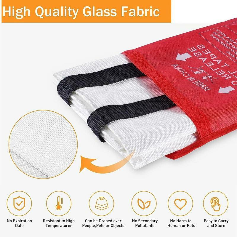 100x100cm Fire Fighting Blanket Fiber Escape Blanket Necessary Fire Blanket For Kitchen Compartment Heat Resistant Flame