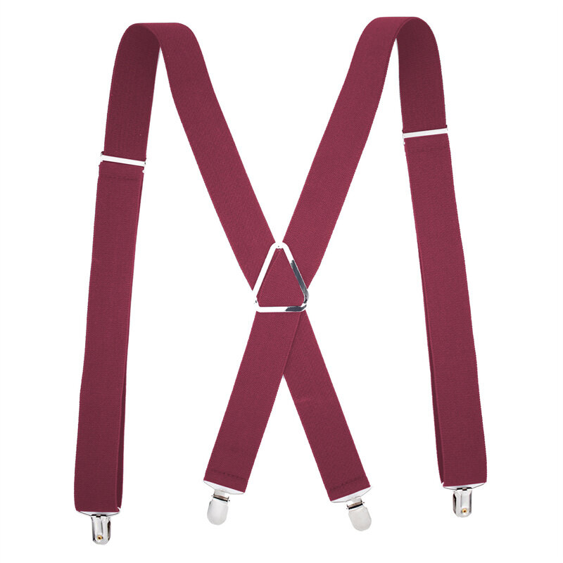 Bretelles élastiques en polyester pour hommes et femmes, suspension vintage pour jupes, fjWedding, 4 clips, 2.5x110cm