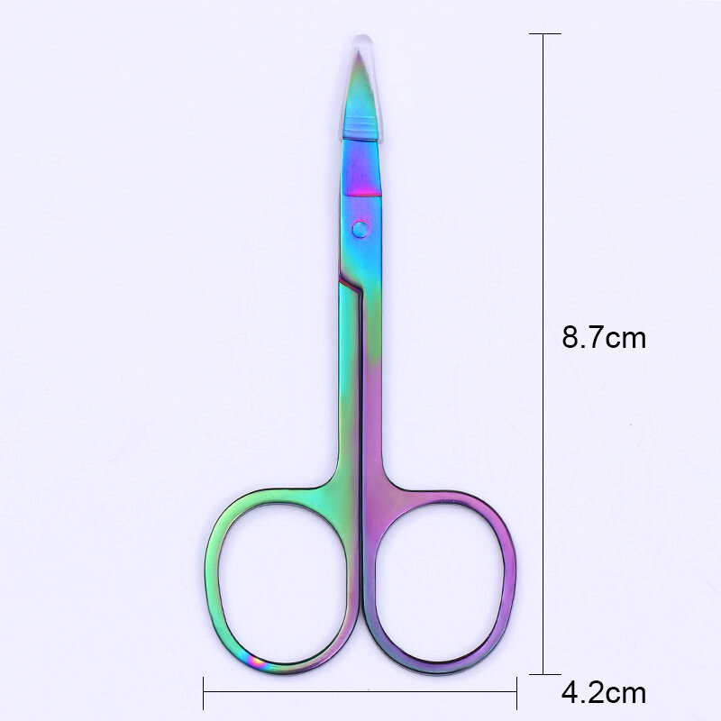 Chameleon Curved Head Eyebrow Scissor Makeup Trimmer Facial Hair Remover Manicure Scissor Nail Cuticle Tool
