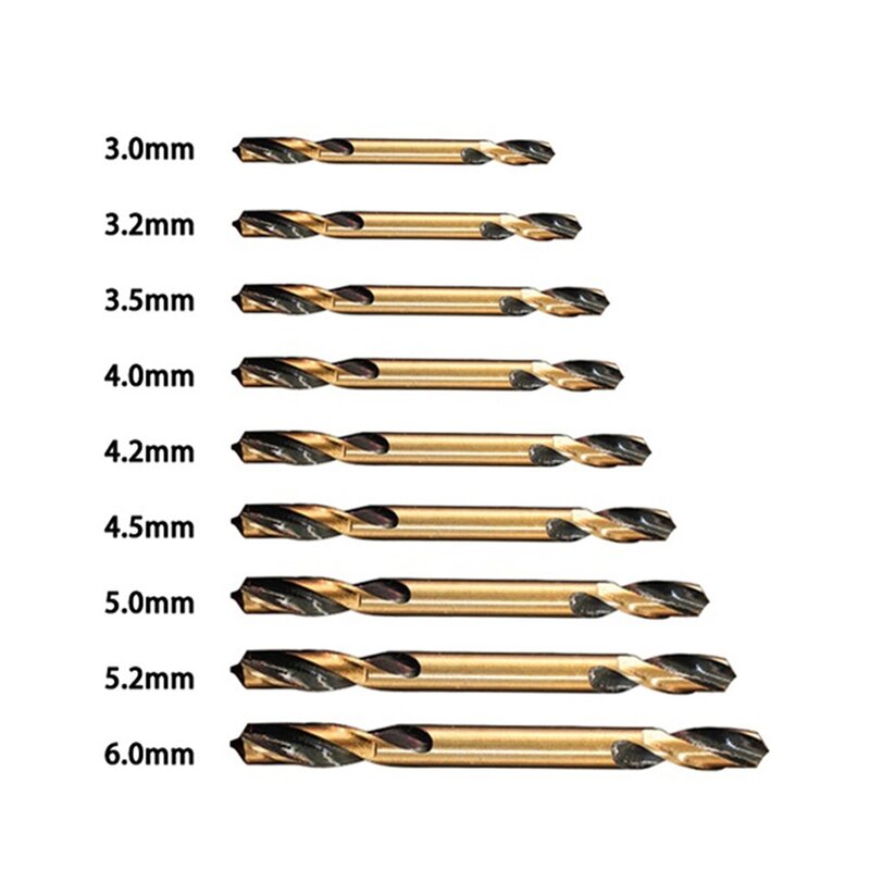 Brocas HSS de doble cabeza para perforar Metal, acero inoxidable, madera, acero de alta velocidad, 3,0mm-6,0mm, herramienta eléctrica, 1 unidad