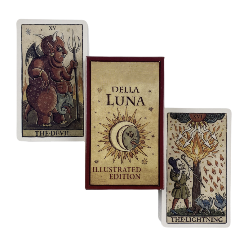 Лунный Таро Della Luna, карты колоды A 89 с изображением англоязычных гадания, иллюстрированное издание, игра с бородом