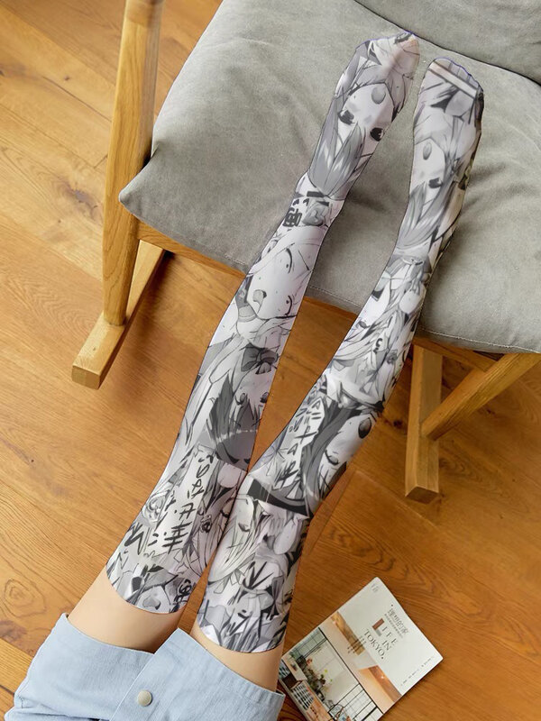 Girls Anime 3D Printed Stockings High Quality Girls Harajuku Wakai Socks Polyester Summer Thin Cosplay Stockings