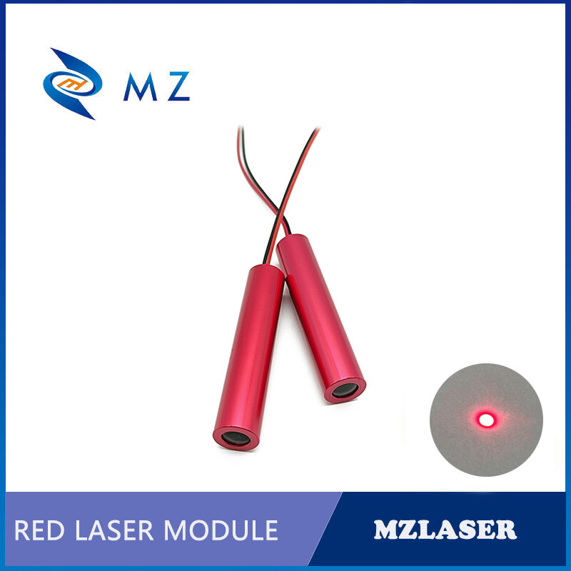 Láser de punto redondo rojo compacto, D10 mm, 650nm, 5mw, tamaño de punto D6 mm a 20m, módulo de diodo láser, lente de vidrio de Grado Industrial, gran oferta