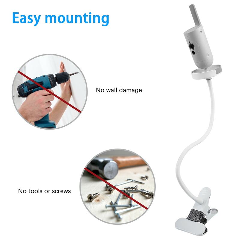 Flexible Clip Clamp Mount mit Basis Für Philips Avent Verbunden SCD923/26 Baby Monitor, clip zu Krippe Bett Regale oder Möbel