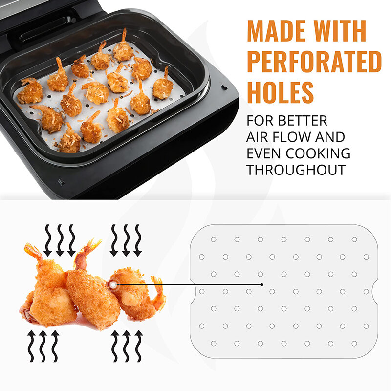 หม้อทอด Air Fryer Baking กระดาษ Non-Stick Liner Mat ชีสเค้กครัวเครื่องมือทำขนมอบเบเกอรี่ Disposable ถาดสำหรับ Ninja Foodi ไมโครเวฟ BBQ