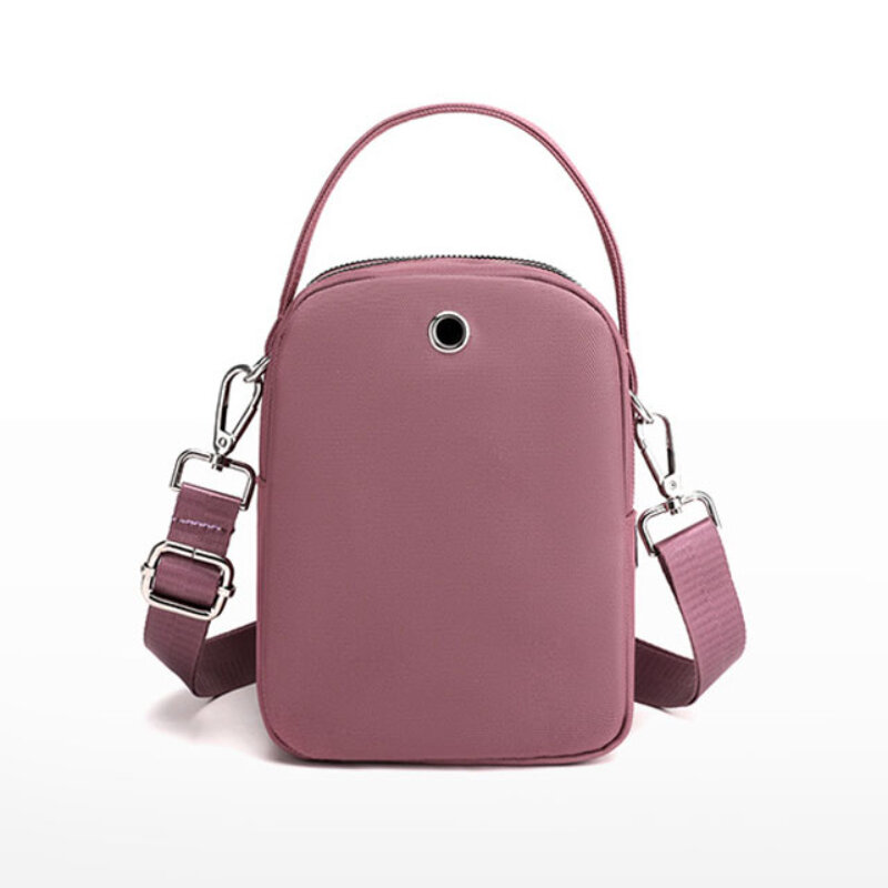 Bolsa de ombro única feminina, de alta qualidade, tecido durável, mini bolsa de telefone, bolsa com zíper, moda feminina