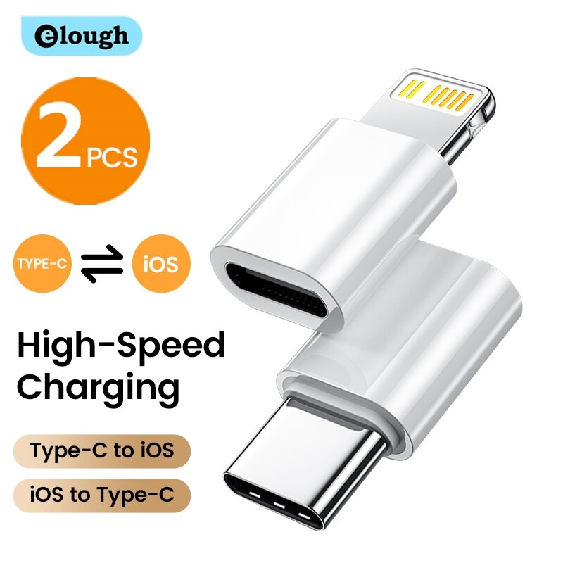 Elough OTG 타입 C 라이트닝 어댑터, 아이폰 14 프로 노트북 컨버터용, USB C 남성 고속 충전 어댑터