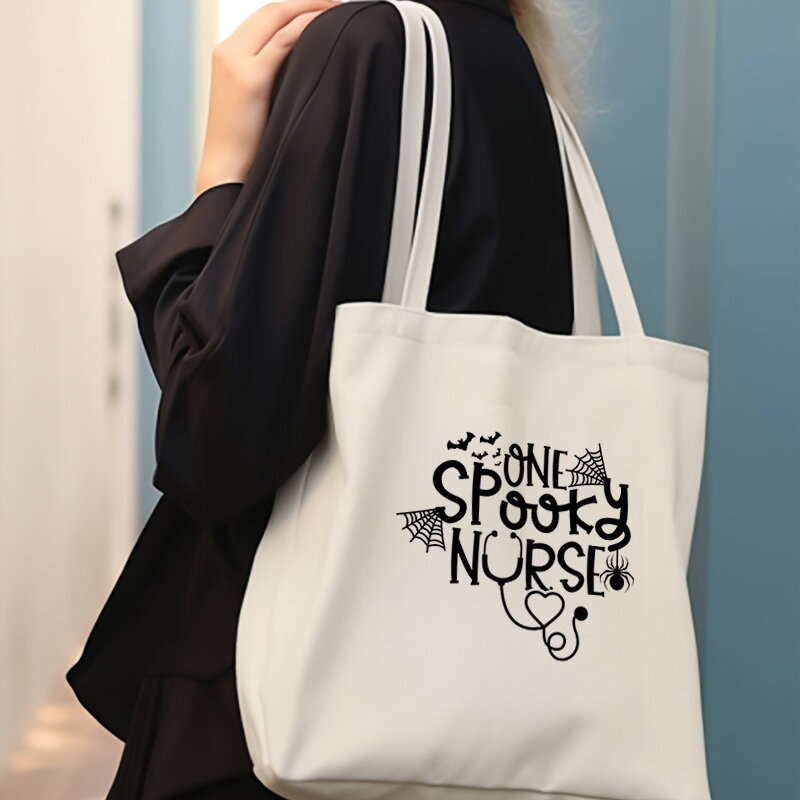 Nurse's Day Printed Women's Shoulder Bag Large Capacity Handbag Leisure Shopping Organizer Bag Fashionable Canvas Shopping Bag
