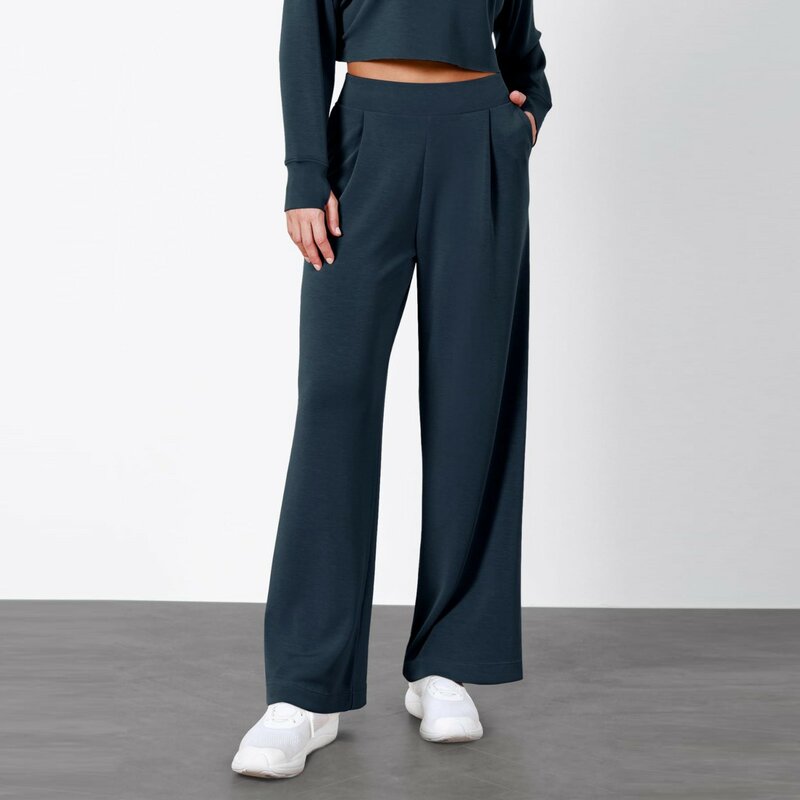 Женские брюки с широкими штанинами, деловая одежда с высокой талией, Длинные прямые Костюмные брюки, весна-лето 2024