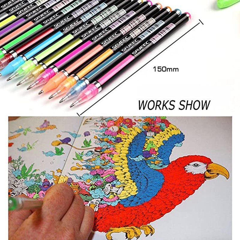 12/24Pcs Metallic Glitter Colors penne Gel per ufficio scolastico quaderni da colorare per adulti disegno pennarelli artistici penna promozionale
