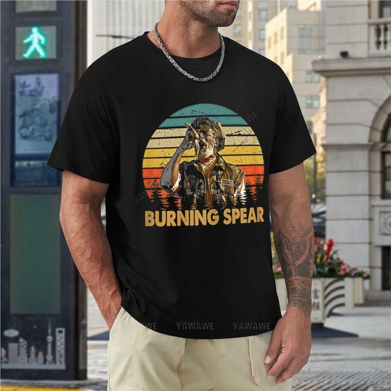 Retro Burning Art Spear Music giamaicano cantanti t-shirt moda coreana t-shirt corta da uomo magliette grafiche