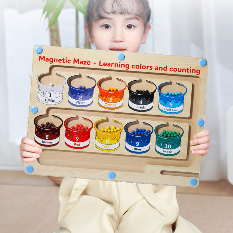 Colorido Magnetic Board Game for Kids, Madeira Contando, Matching, Fácil Grasping, Educação, Melhor Presente