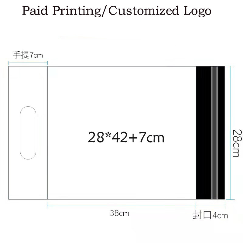 50 Stks/pak Wit Tote Express Bag Thicken Waterdicht Zelfklevend Seal Pouch Mailing Zakken Gift Verpakking Zak Poly Mailer Zakken