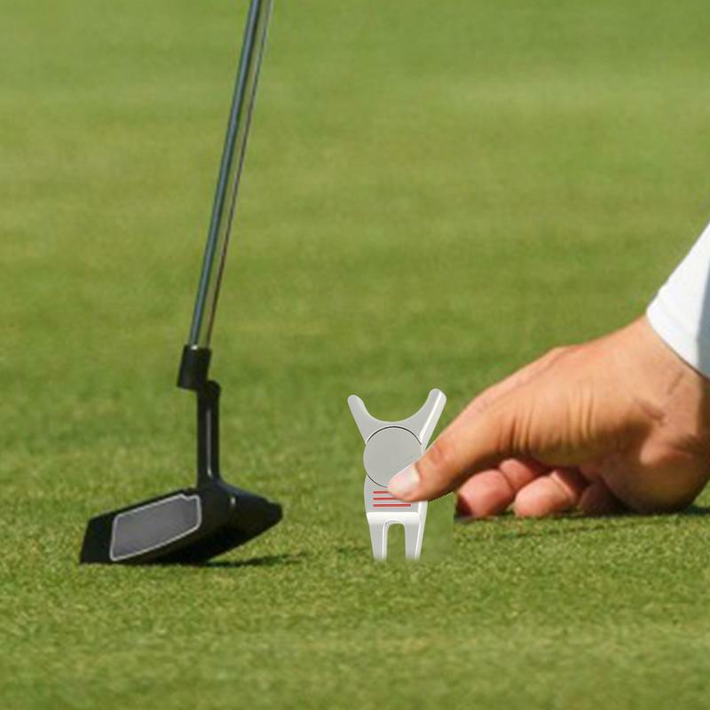 Ball Marker Divot Tool Multifunctional Zinc Alloy Golf Marker Magnetic Portable Lightweight Golf Accessories For Lawns