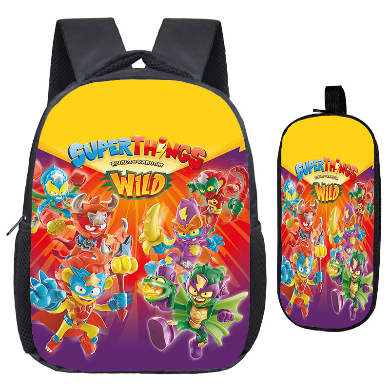 Game SUPERTHINGS Backpack 2pcs Set Kids School Bags Waterproof Kindergarten Backpacks for Boys Girls Baby Toddler Bookbag Gift