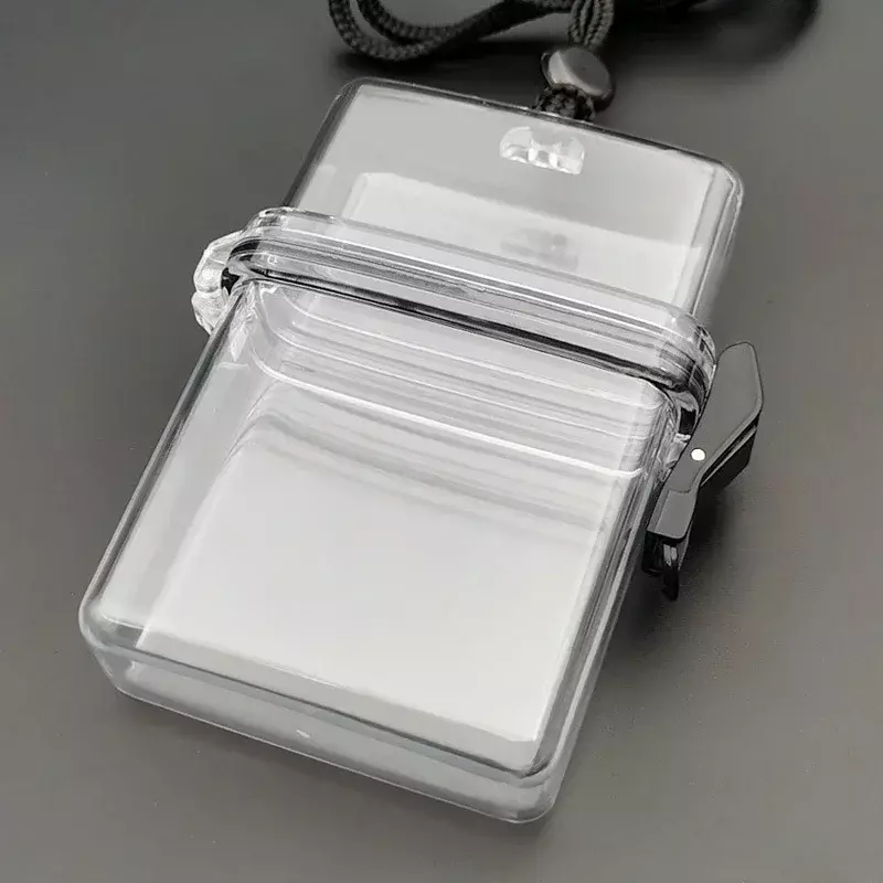 Caja de almacenamiento de fotos transparente, soporte cuadrado de plástico de 3 pulgadas, con cuerda, a prueba de polvo, Kpop