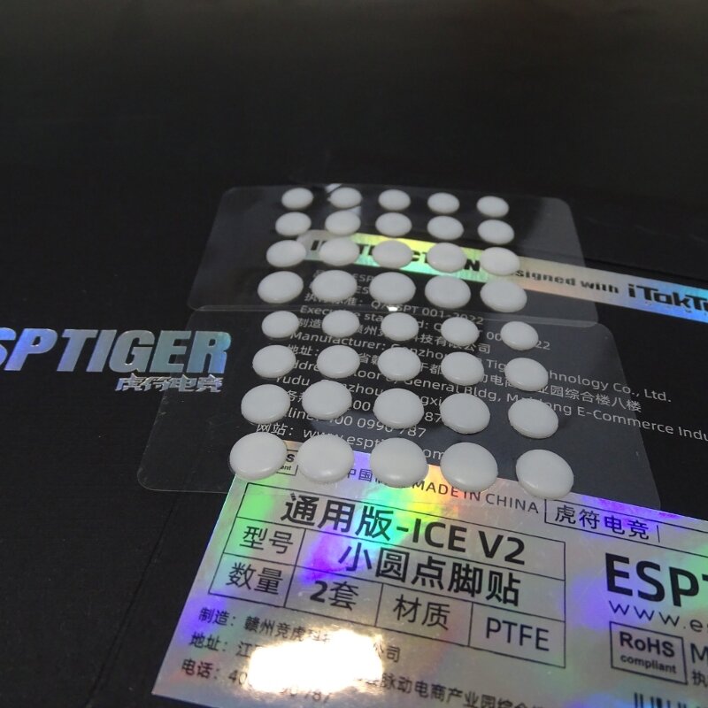 Esports sepatu roda Tiger, Mouse Pad Universal DIY Dot antiselip putih-1 Set