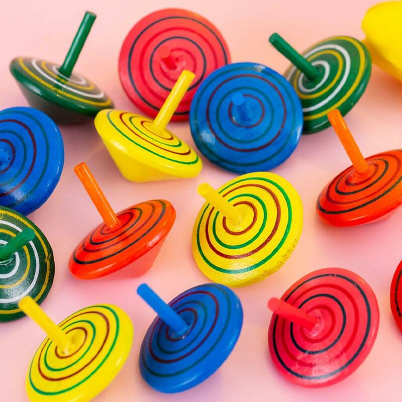 1 pz colorato giocattolo organico Spin top in legno per bambini equilibrio abilità di coordinazione bambini ragazzi ragazze bomboniere V8x8